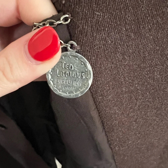 Vintage Ted Lapidus Diffusion 1970’s Brown Wool Overcoat Size 50 - Picture 6 of 6